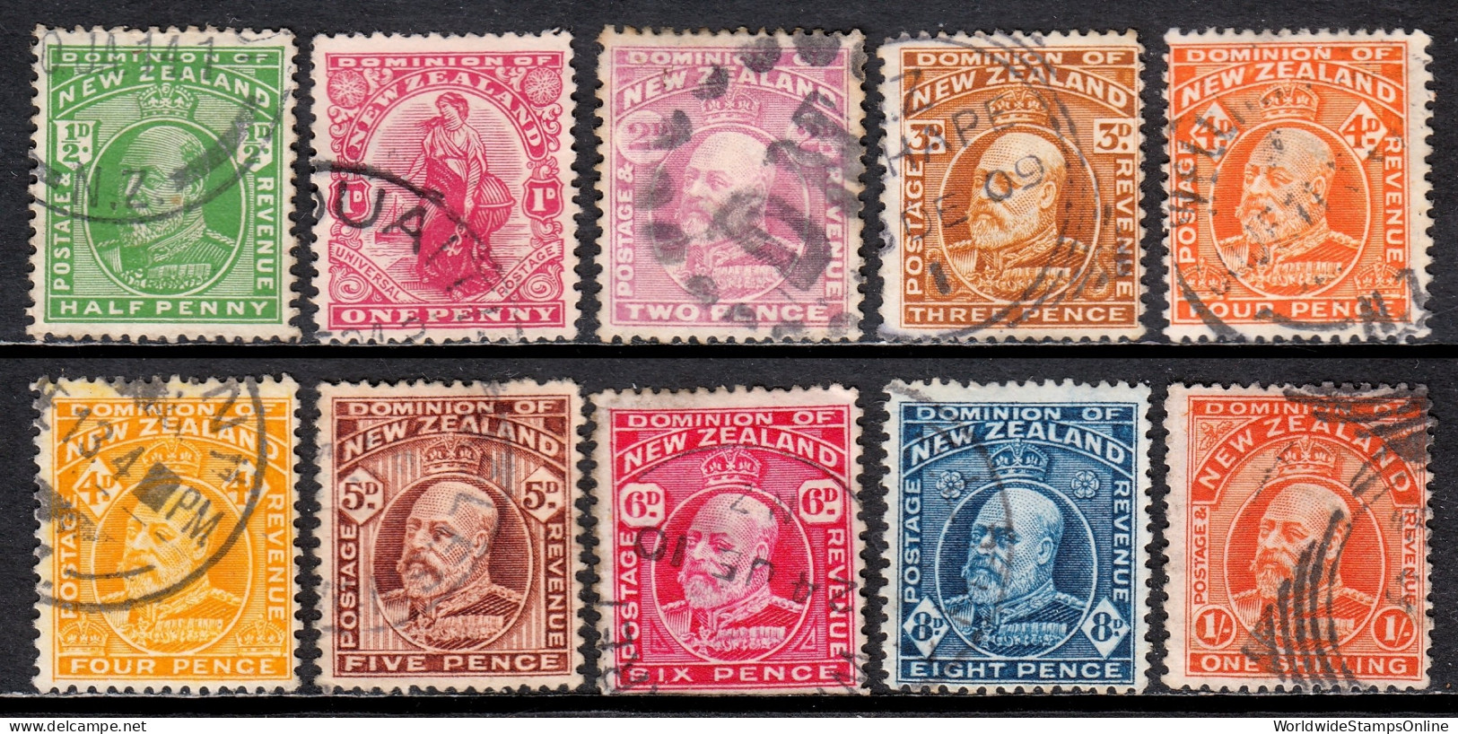 New Zealand - Scott #130-139 - Used - See Description - SCV $67 - Gebruikt