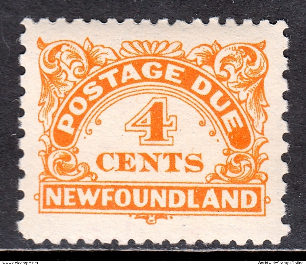 Newfoundland - Scott #J4 - MLH - SCV $9.50 - Back Of Book