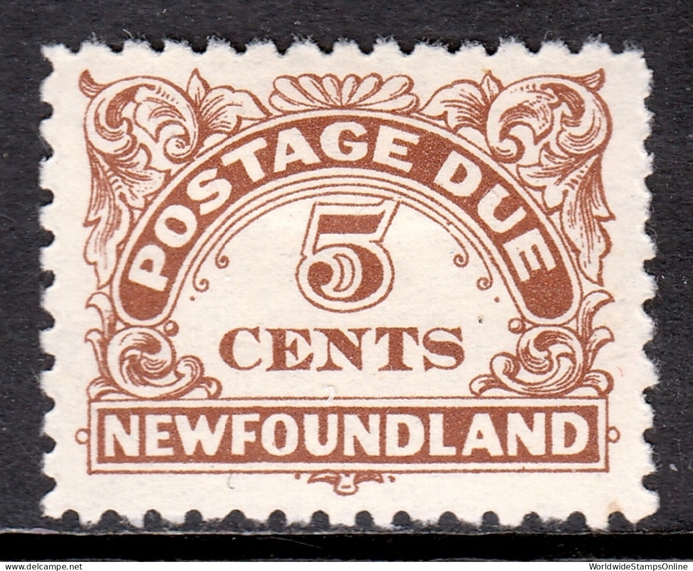 Newfoundland - Scott #J5 - MH - See Description - SCV $15 - Fine Di Catalogo (Back Of Book)