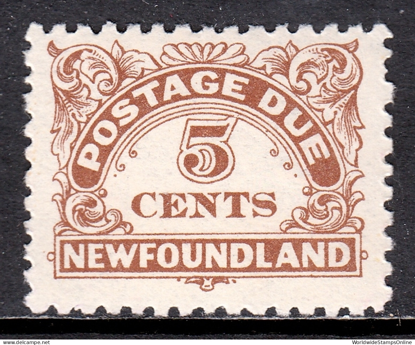 Newfoundland - Scott #J5 - MLH - Very Minor Gum Bump - SCV $15 - Fine Di Catalogo (Back Of Book)