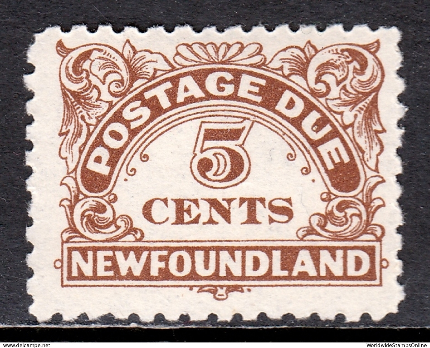 Newfoundland - Scott #J5 - MNH - Gum Bump, Pencil/rev. - SCV $22 - Fine Di Catalogo (Back Of Book)