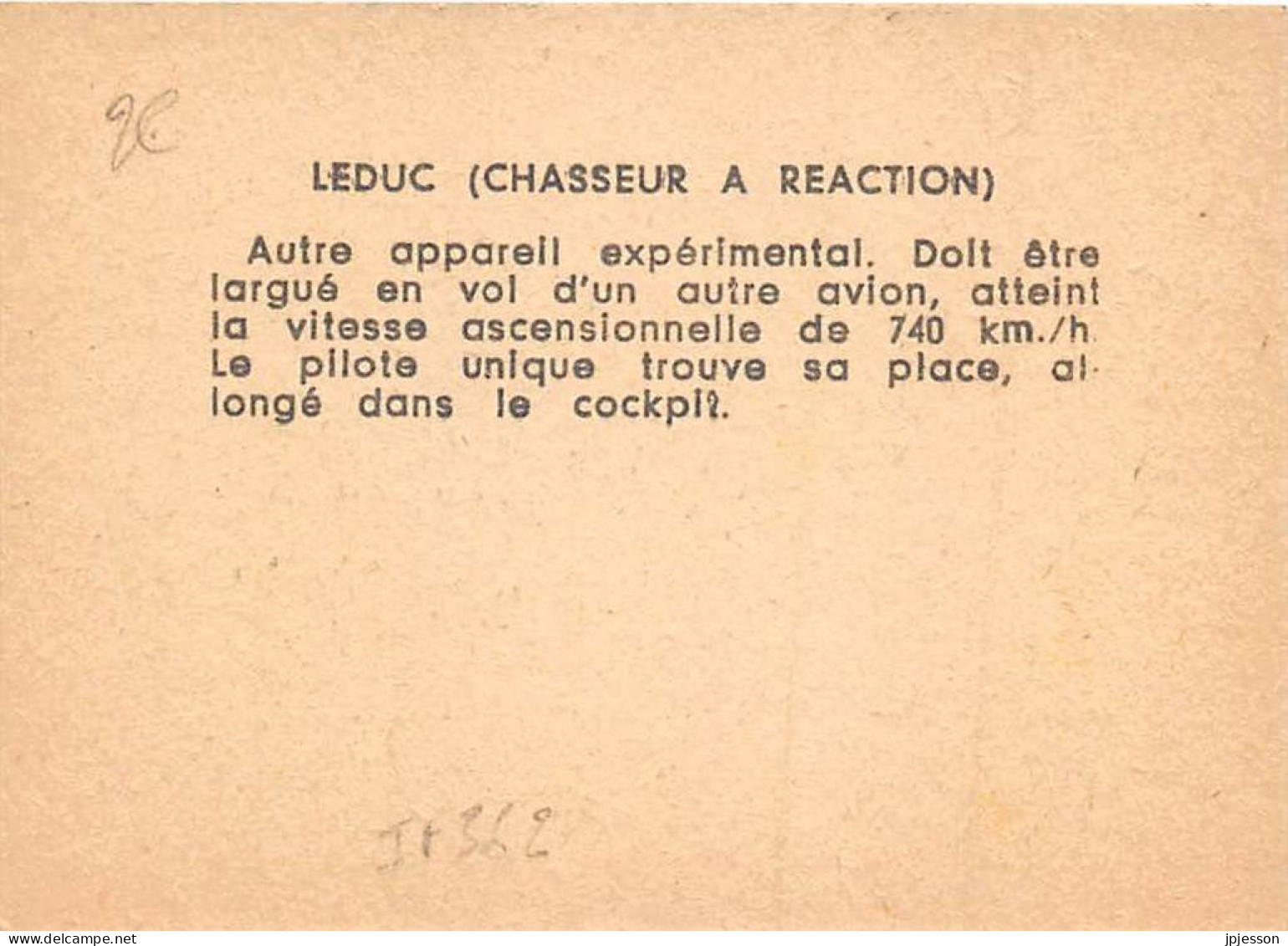 IMAGE - AVIATION - LEDUC ( CHASSEUR A REACTION ) - Vliegtuigen