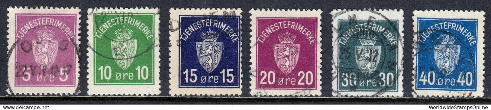 Norway - Scott #O1//O6 - Used - SCV $18 - Dienstmarken