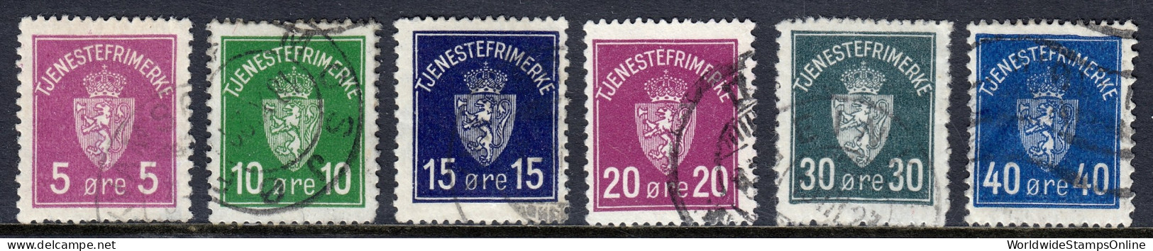 Norway - Scott #O1//O6 - Used - Thinning #O6, Several Are CTO - SCV $18 - Dienstmarken
