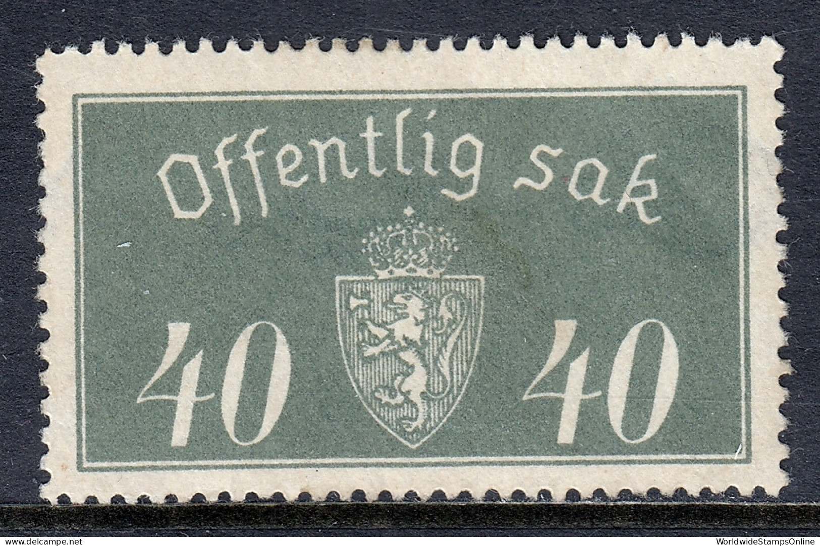 Norway - Scott #O18 - MH - Disturbed Gum - SCV $30 - Dienstmarken