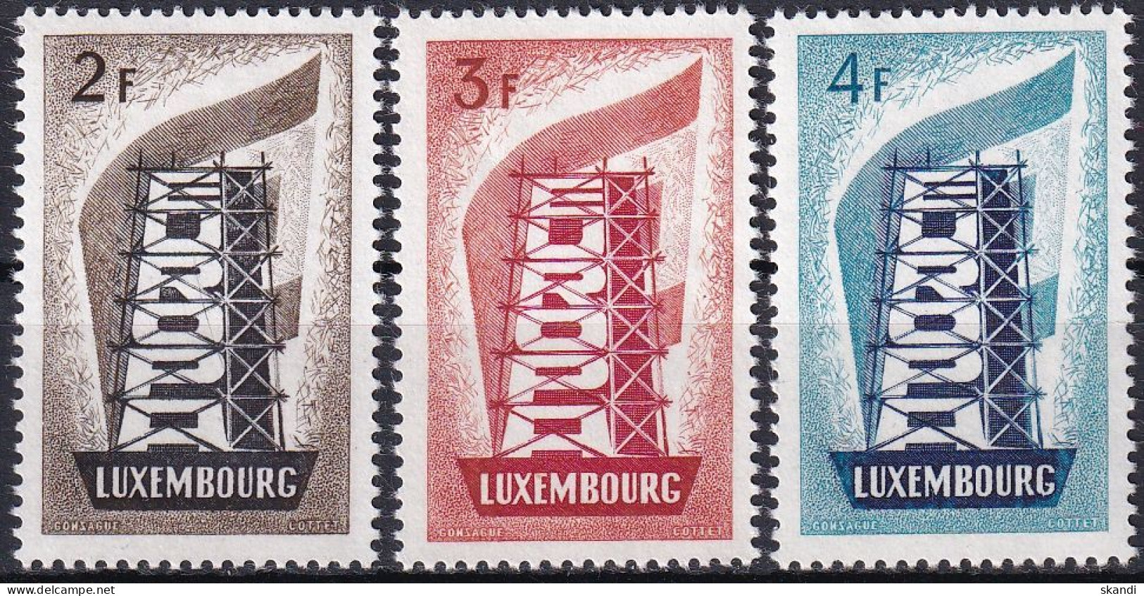 LUXEMBURG 1956 Mi-Nr. 555/57 ** MNH - CEPT - 1956