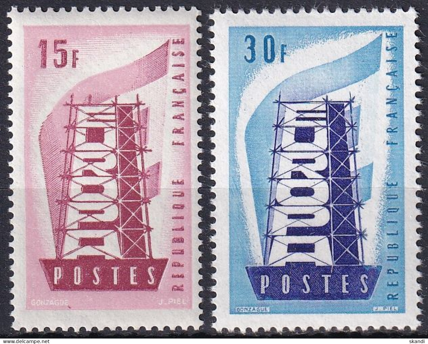 FRANKREICH 1956 Mi-Nr. 1104/05 ** MNH - CEPT - 1956