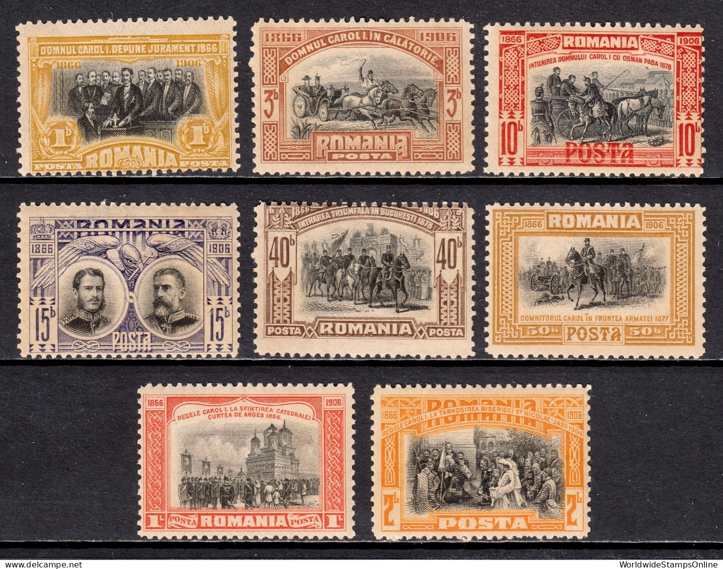 Romania - Scott #176//185 - Short Set - MH - Toning - SCV $13 - Unused Stamps