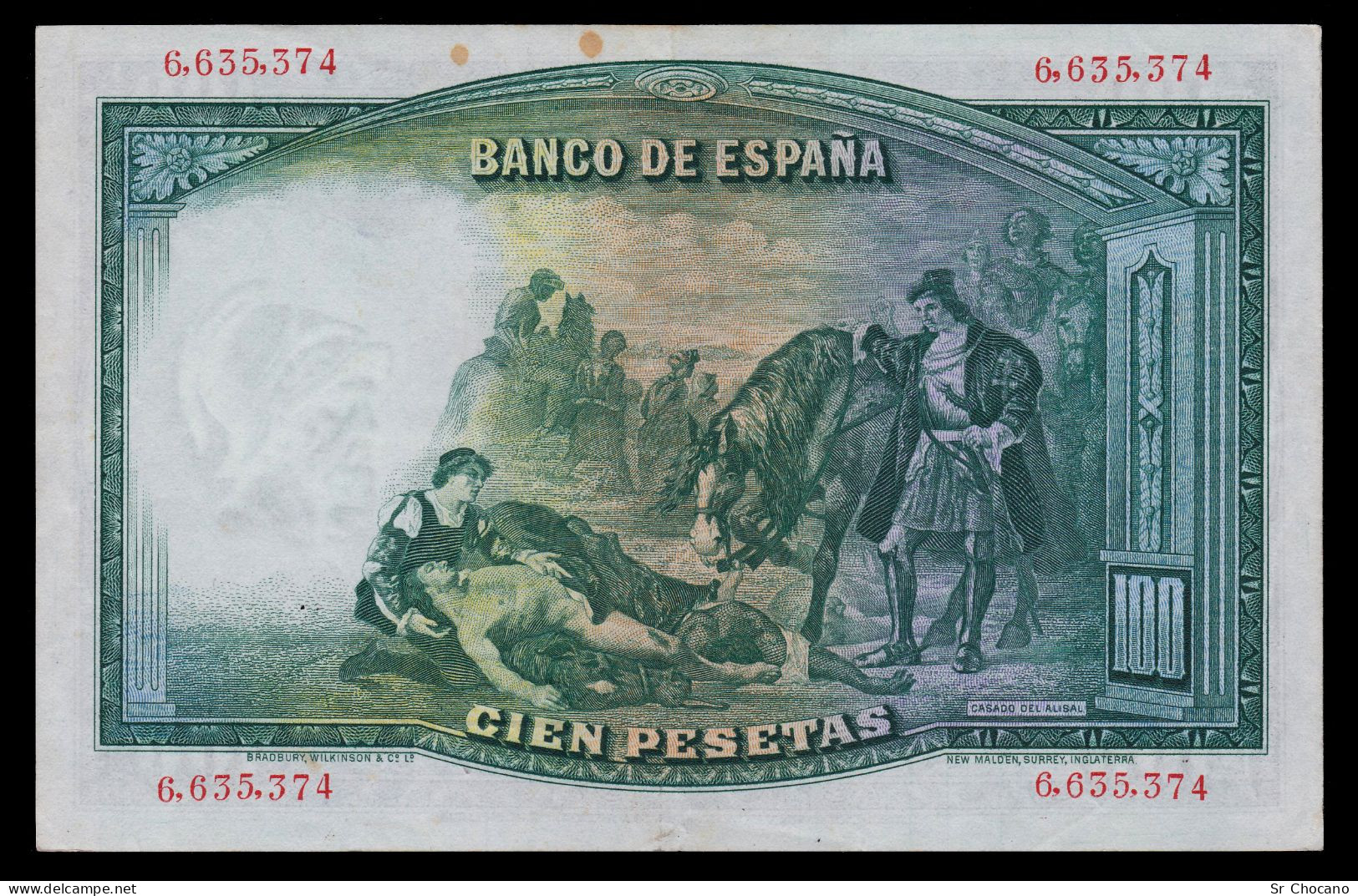 España.100pts.1931.MBC.SIN SERIE.6.635.374. - 100 Pesetas