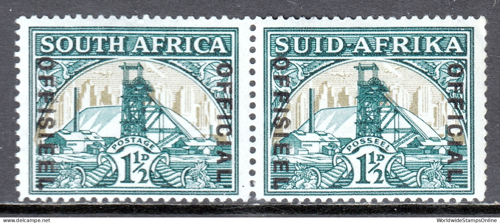 South Africa - Scott #O26 - MH - Rejoined Pair - SCV $4.50 - Oficiales