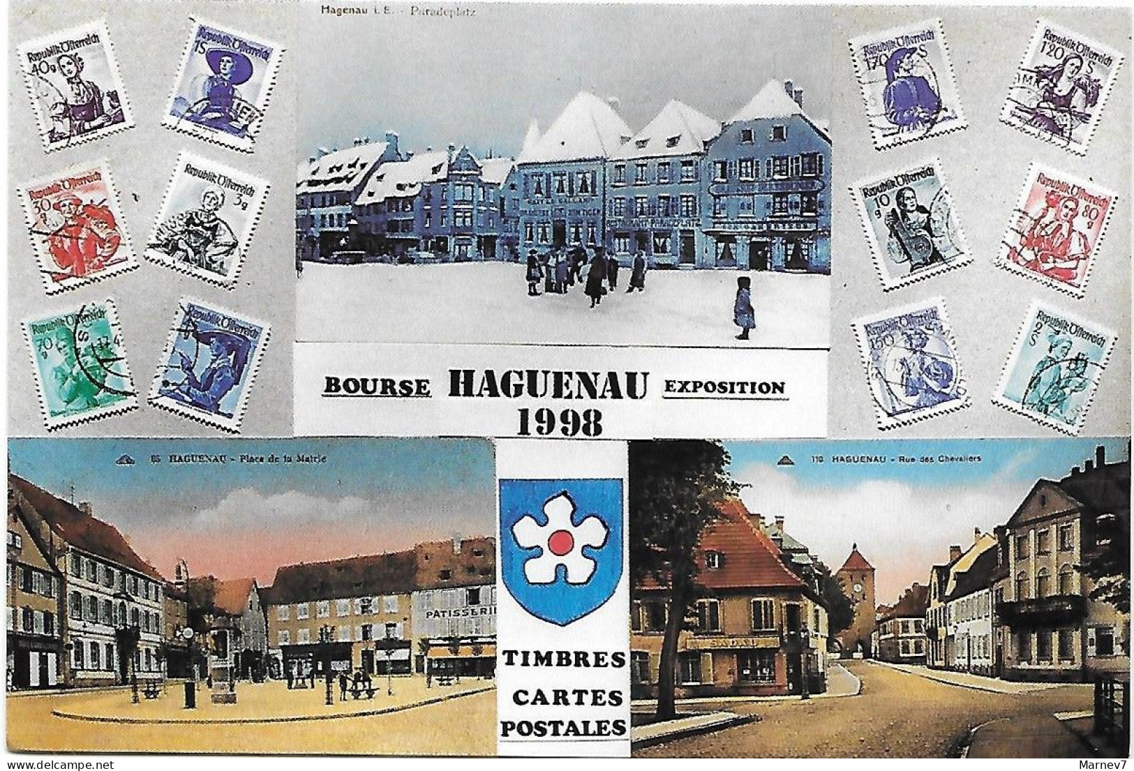 Exposition - Bourse Timbres Cartes - HAGUENAU - Bas Rhin -1993 1994 1996 1997 1998- Vues De La Ville - 5 Cartes - Manifestations