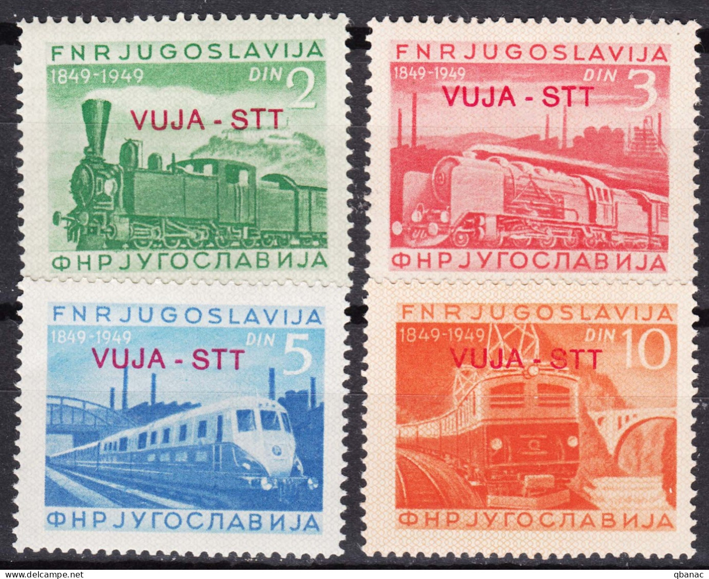 Italy Yugoslavia Trieste Zone B, Trains 1950 Mi#31-34, Sassone#19-22 Mint Never Hinged - Mint/hinged