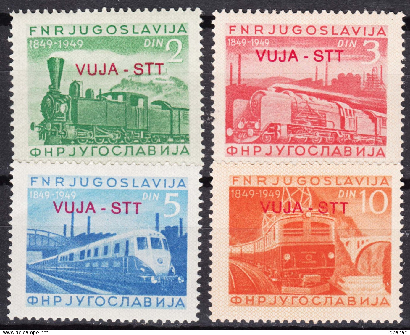Italy Yugoslavia Trieste Zone B, Trains 1950 Mi#31-34, Sassone#19-22 Mint Never Hinged - Neufs