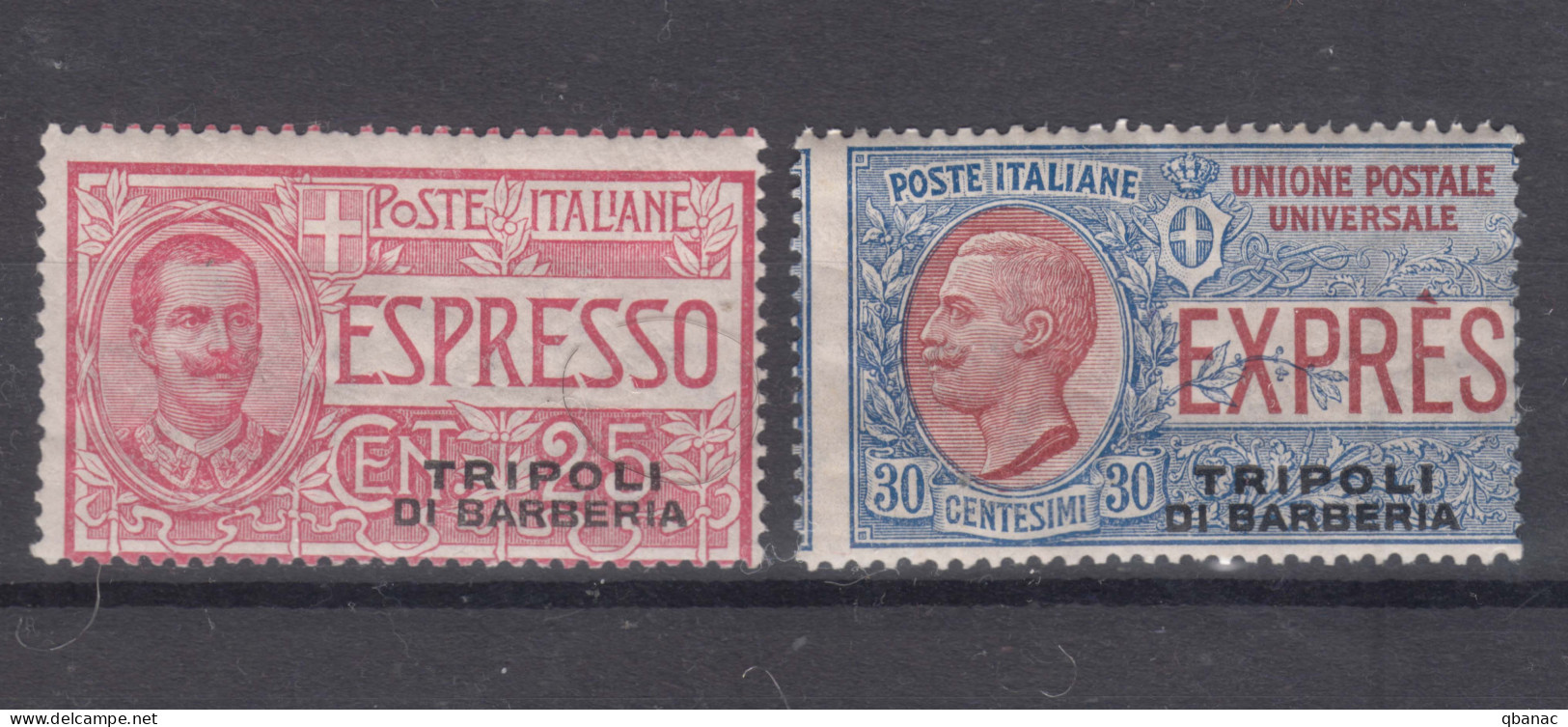 Italy Foreign Offices 1909 Tripoli Di Barberia, Espresso Sassone#1-2 Mi#11-12 Mint Never Hinged - Ohne Zuordnung