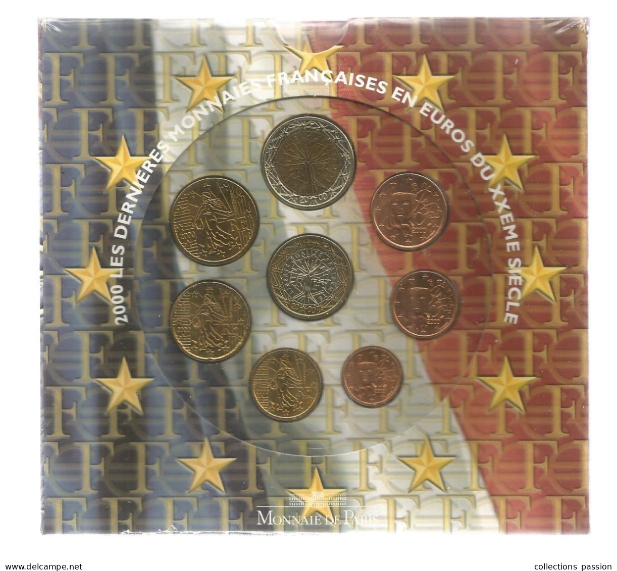 Monnaie, Coffret, Emballage D'origine Scéllé, EURO France, Brillant Universel , Série Officielle, 2000, Frais Fr 3.50 E - Frankreich