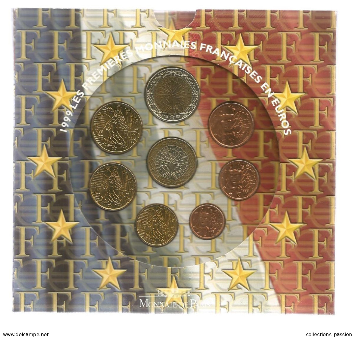 Monnaie, Coffret,  EURO France, Brillant Universel , Série Officielle, 1999, Frais Fr 3.50 E - Frankreich