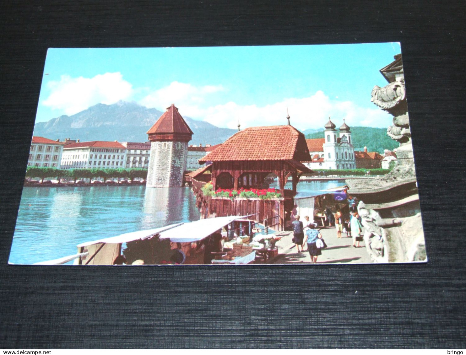 58992-           LUZERN  LUCERNE, KAPELLBRÜCKE, JESUITENKIRCHE UND PILATUS, SWITZERLAND - Lucerne