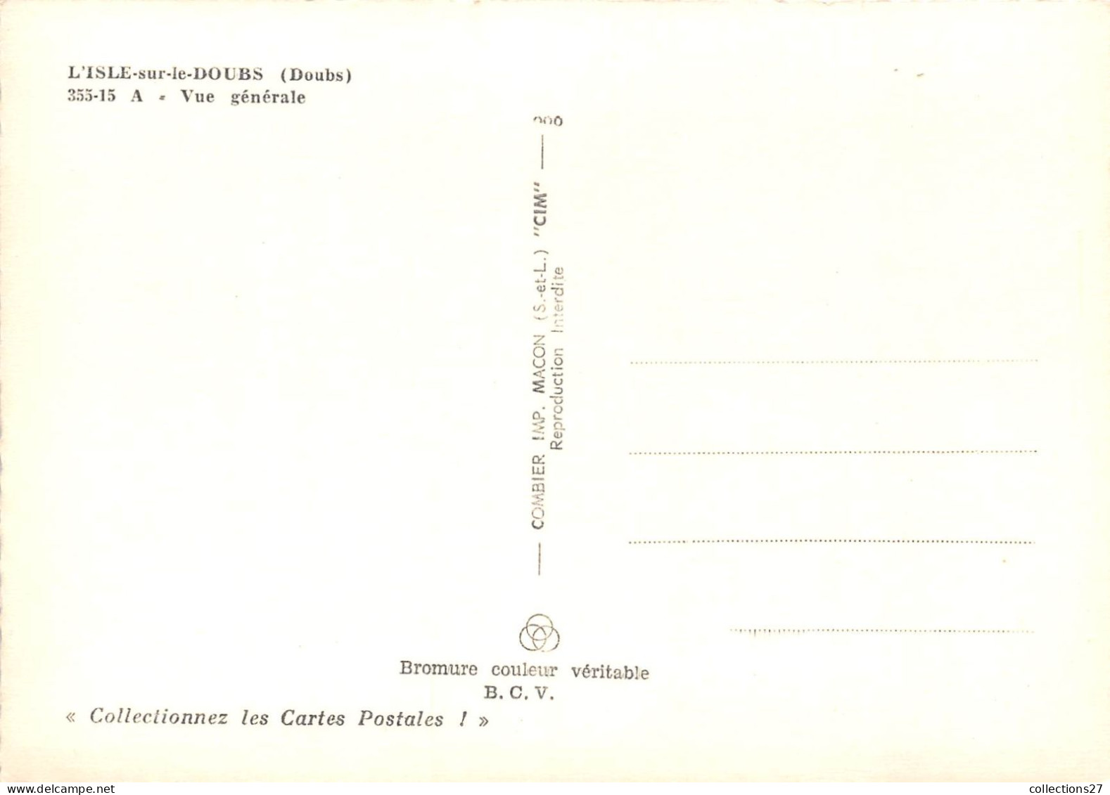 25-L'ISLE-SUR-LE-DOUBS- VUE GENERALE AERIENNE - Isle Sur Le Doubs