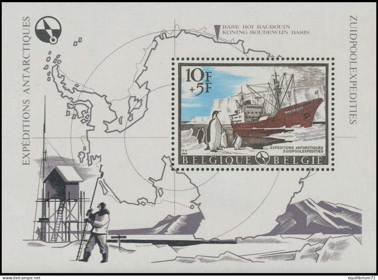 BL42**(1394) - Expéditions Antarctiques / Zuidpoolexpedities / Antarktis-Expeditionen / Antarctic Expedition - BELGIQUE - Explorateurs & Célébrités Polaires