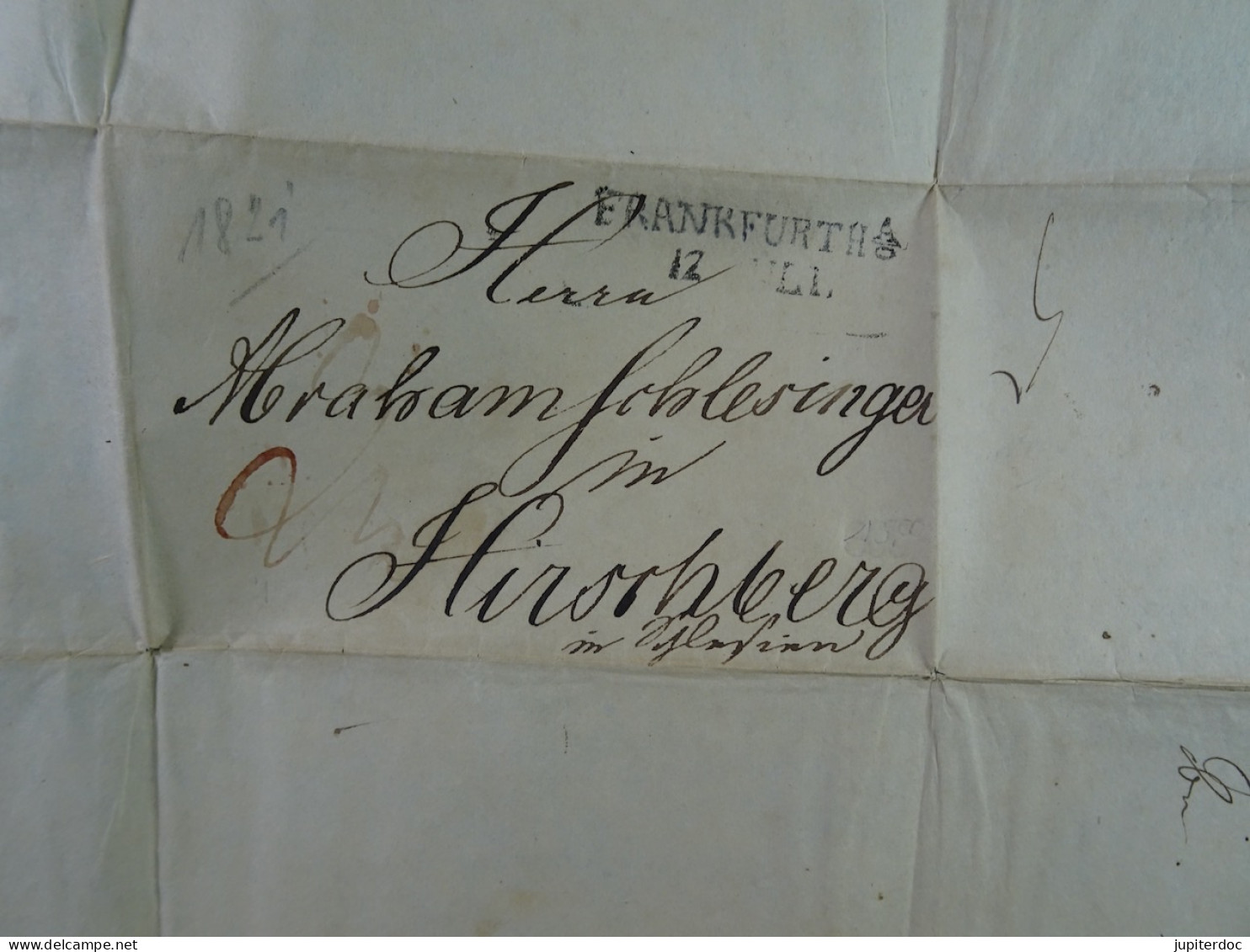 1821 Lettre De Frankfurth (2 Pages) - Chèques & Chèques De Voyage