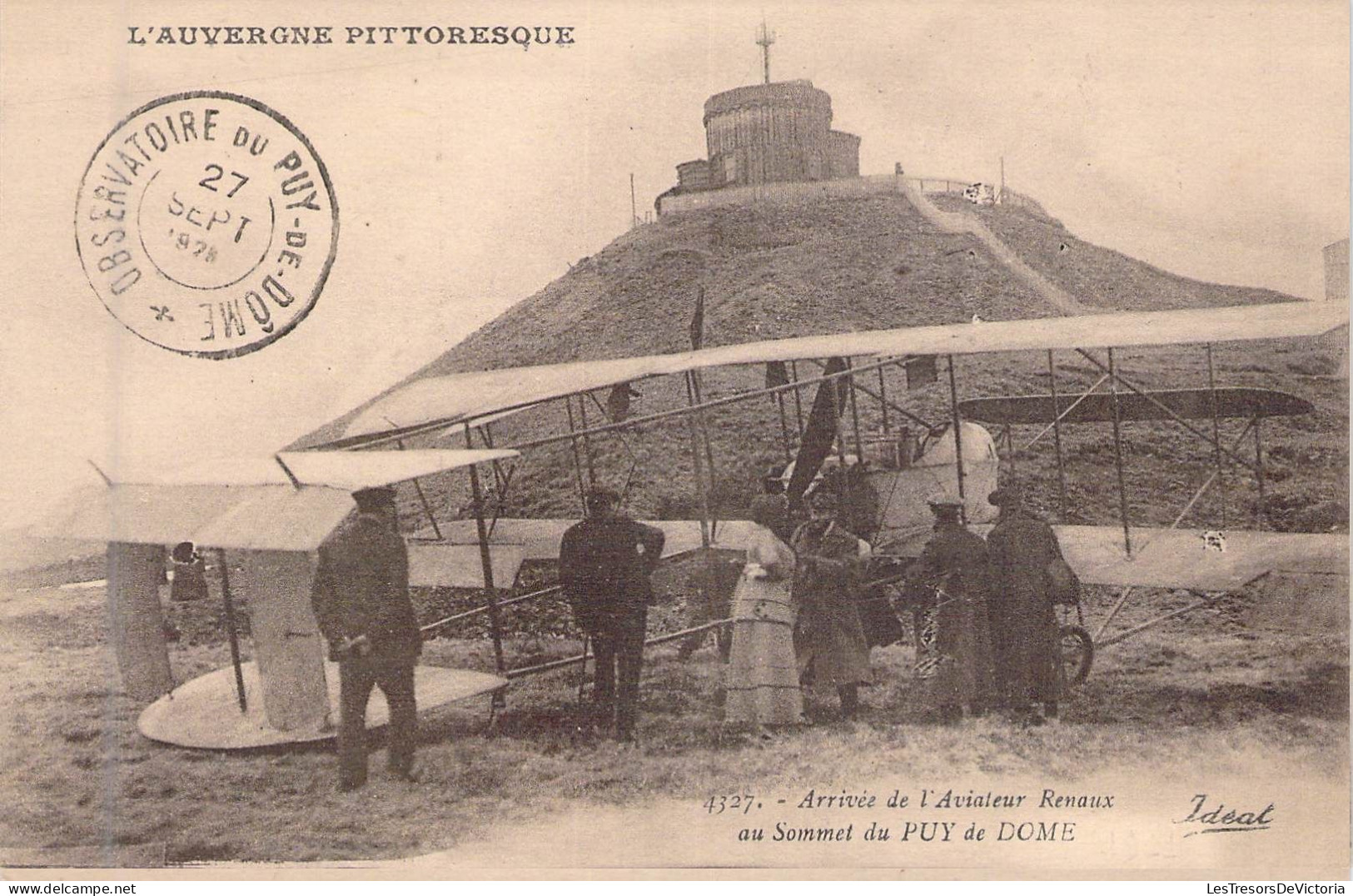 AVIATION - AVIATEURS - Arrivée De L'aviateur Renaux Au Spmmet De Puy De Dome - Carte Postale Ancienne - Flieger