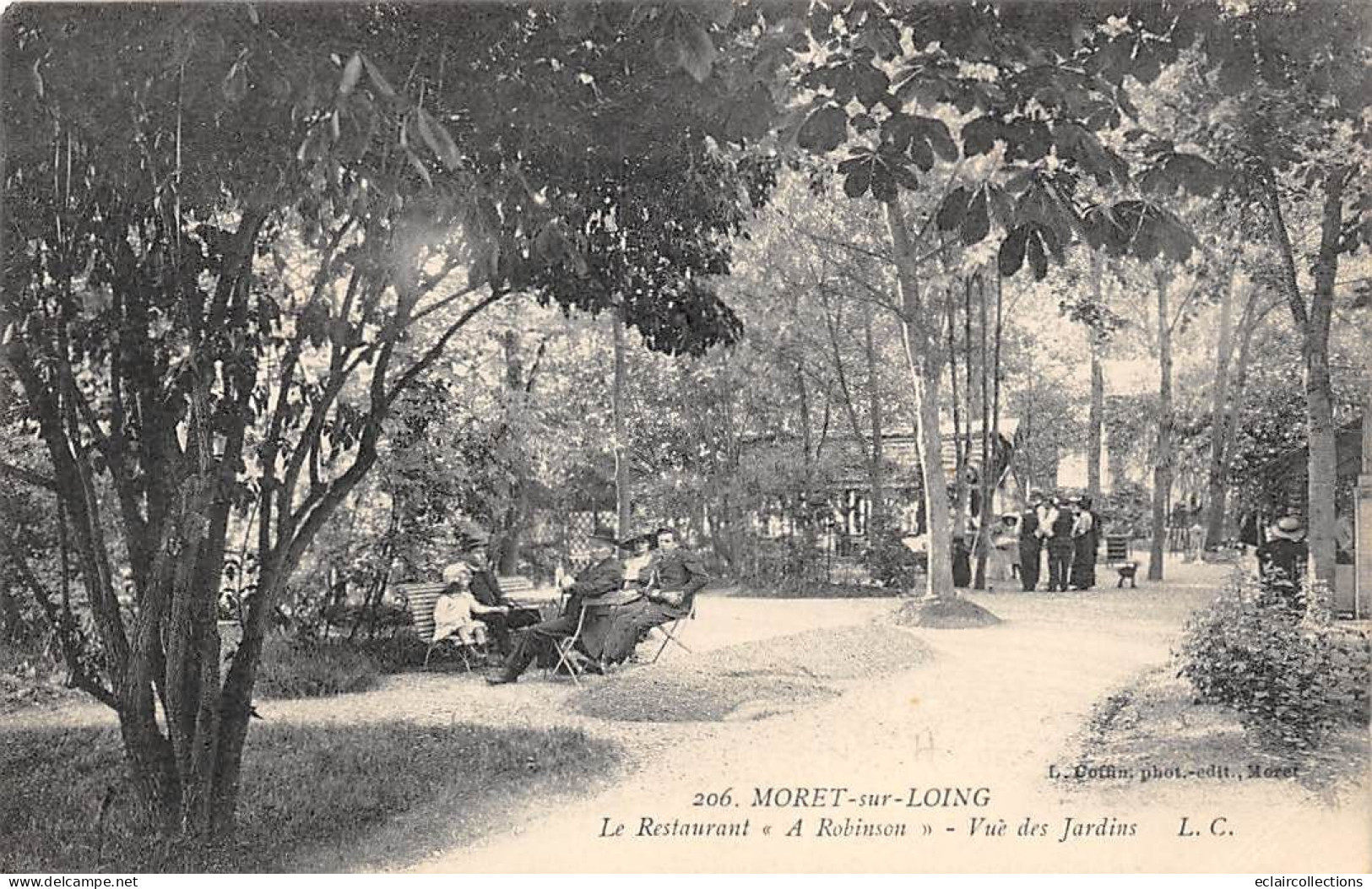 Moret Sur Loing           77        Le Restaurant  A Robinson. Vue Des Jardins       N° 206   (voir Scan) - Moret Sur Loing