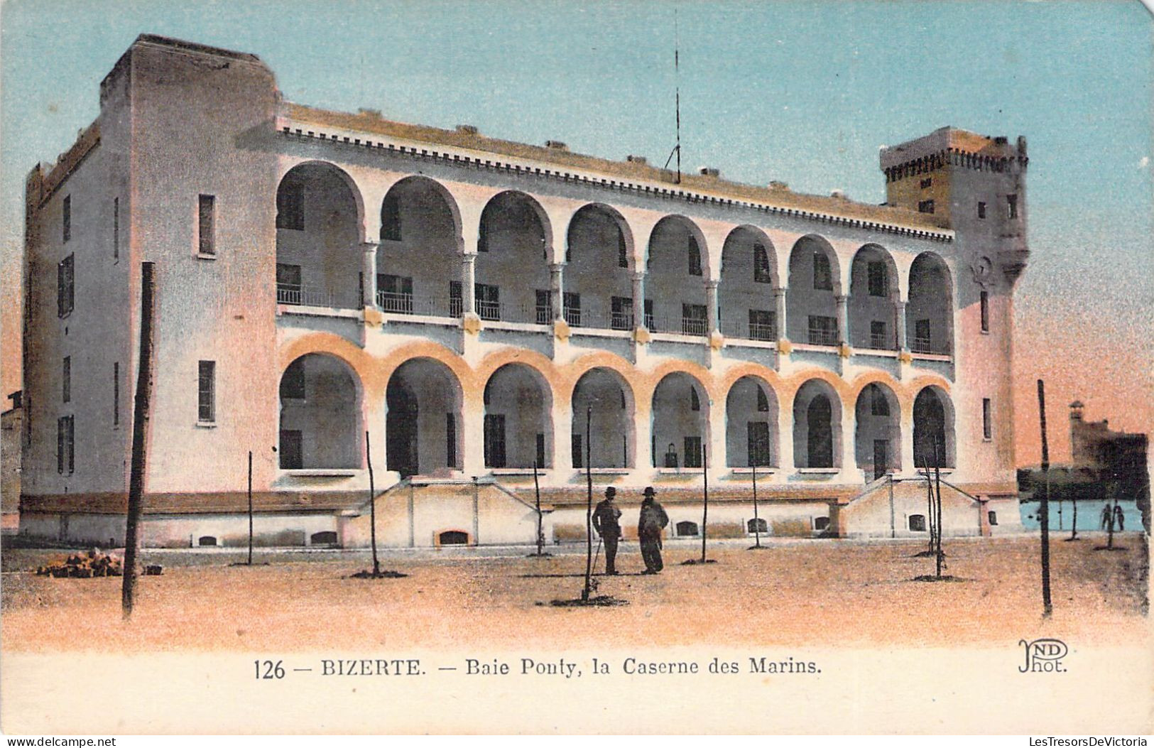 TUNISIE - BIZERTE - Baie Ponty - La Caserne Des Marins - Carte Postale Ancienne - Tunesië