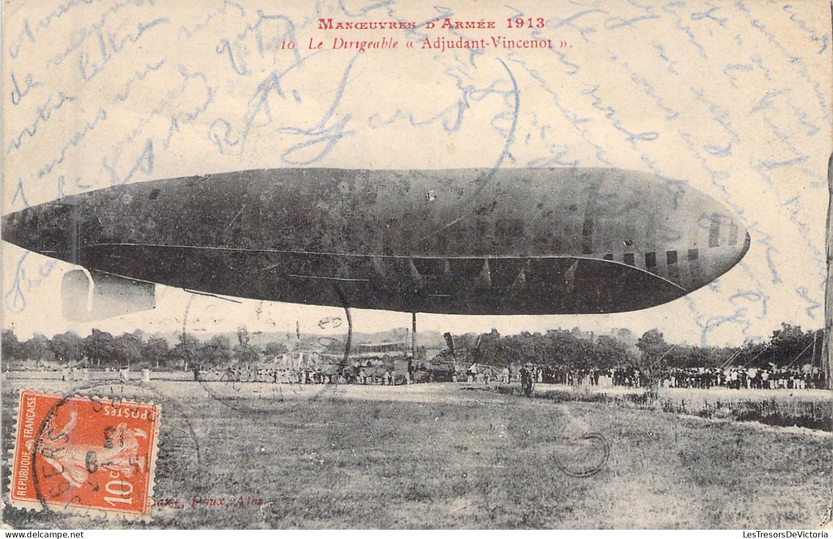 MANOEUVRES - Manoeuvre D'armée 1913 - Le Dirigeable " Adjudant Vincenot" - Carte Postale Ancienne - Manöver