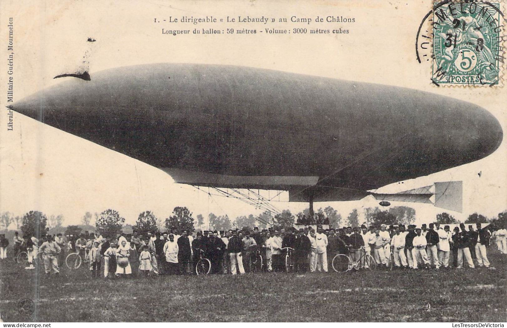 DIRIGEABLES - Le Dirigeable "Le Lebaudy" Au Camp De Châlons - Longeur Du Ballon 59 Mètres  - Carte Postale Ancienne - Dirigibili