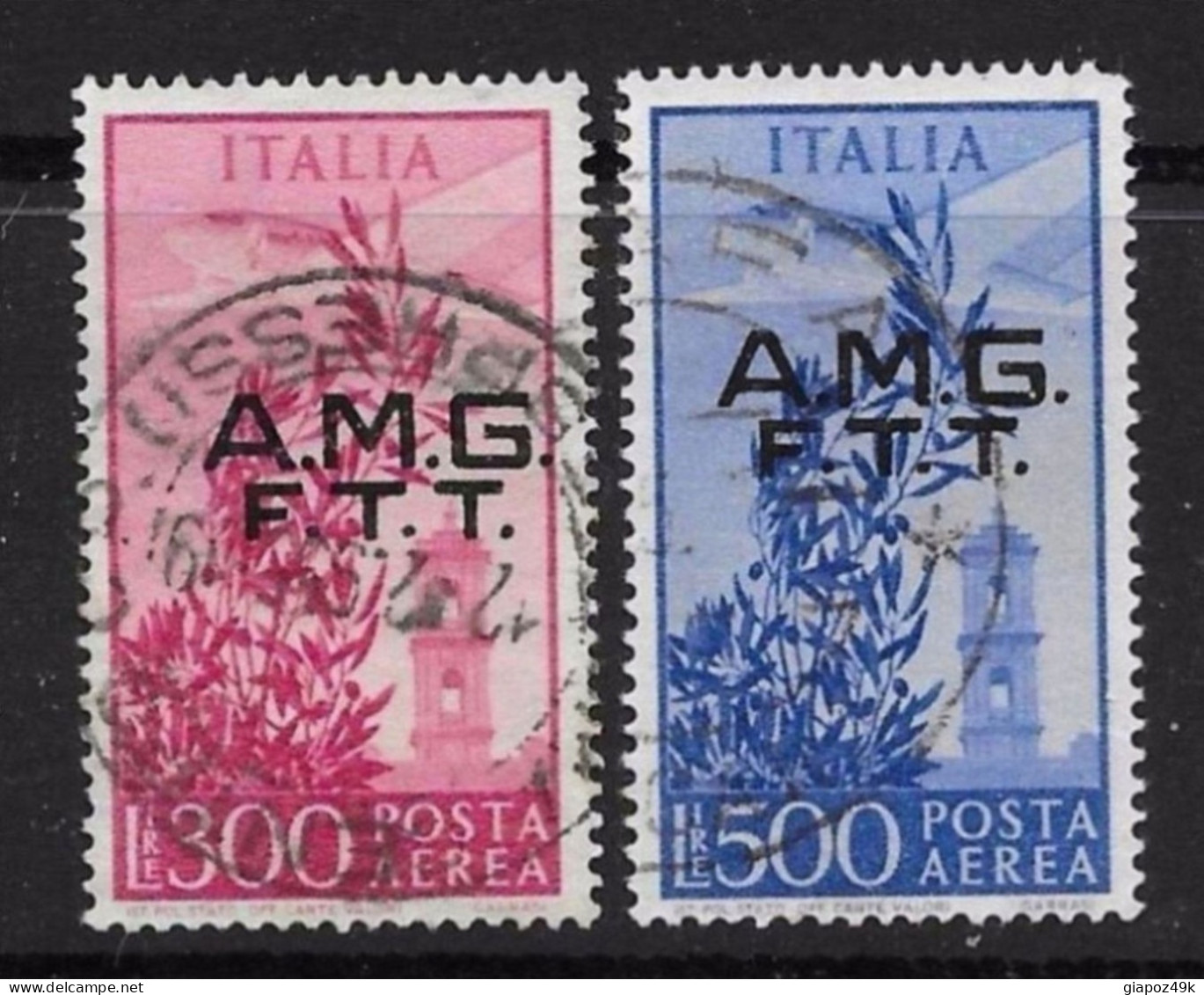 ● ITALIA  TRIESTE  1948 ● Posta AEREA ● Campidoglio ● N. 14 / 15 Usati ● Fil. Ruota SA ● Cat. 140,00 € ● N. 1685b ● - Poste Aérienne