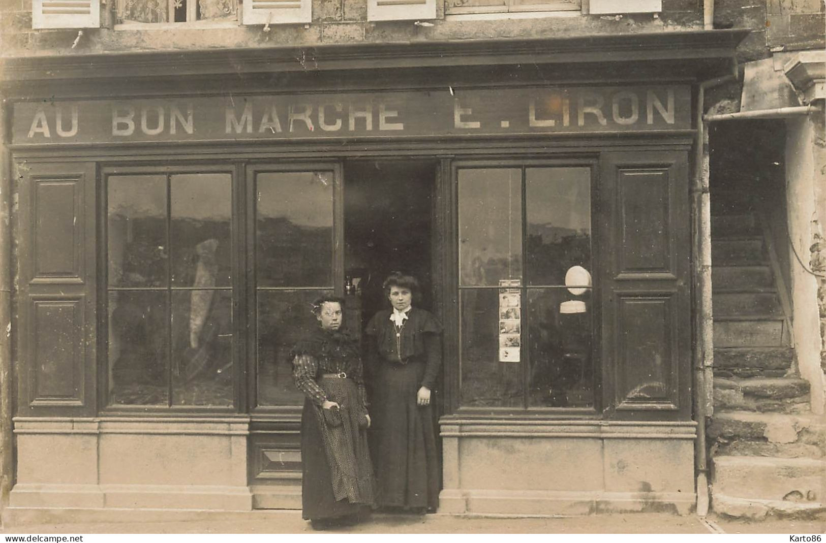 Bréhal * Carte Photo * Façade Commerce Magasin AU BON MARCHE E. LIRON * Mercerie - Brehal