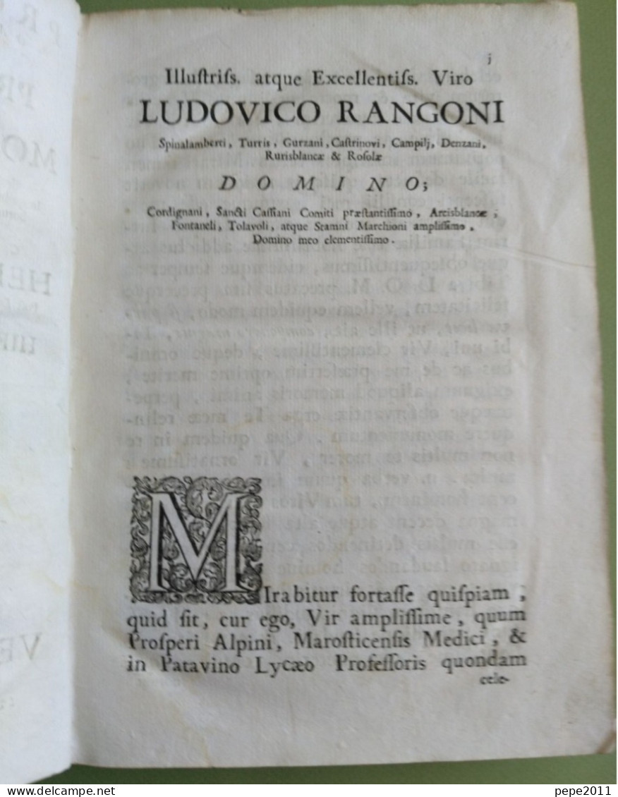 Médecine - PROSPERI ALPINI De PRÆSAGIENDA VITA Et MORTE ÆGROTANTIUM - HIERONYMI FRACASTORII - 1735 - Livres Anciens