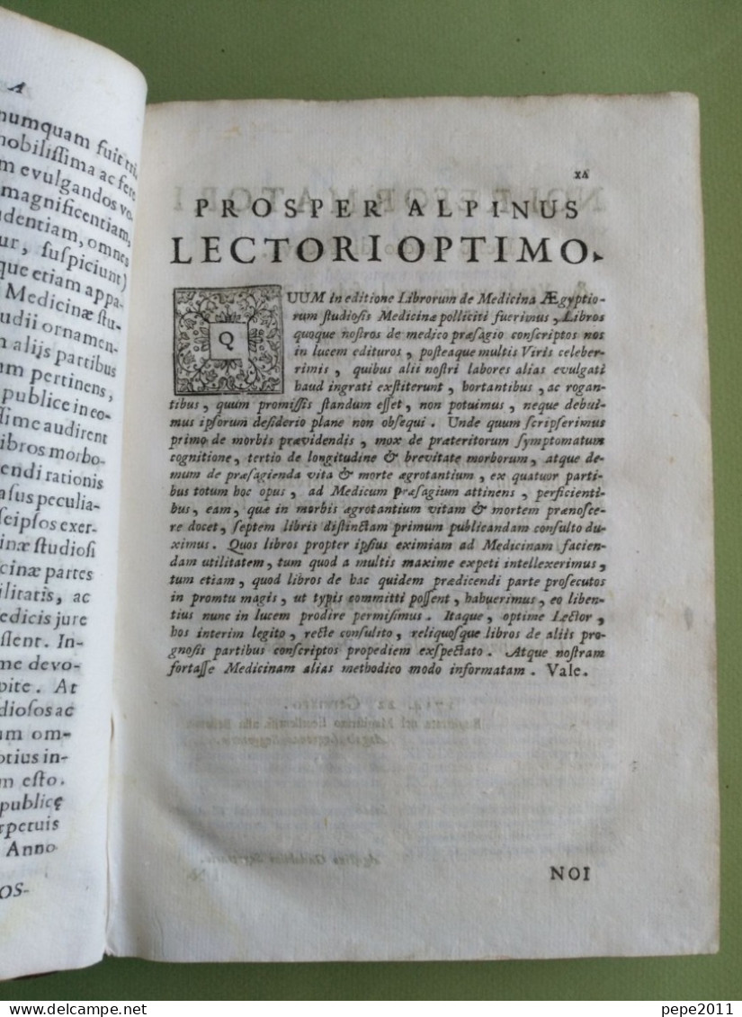 Médecine - PROSPERI ALPINI De PRÆSAGIENDA VITA Et MORTE ÆGROTANTIUM - HIERONYMI FRACASTORII - 1735 - Alte Bücher