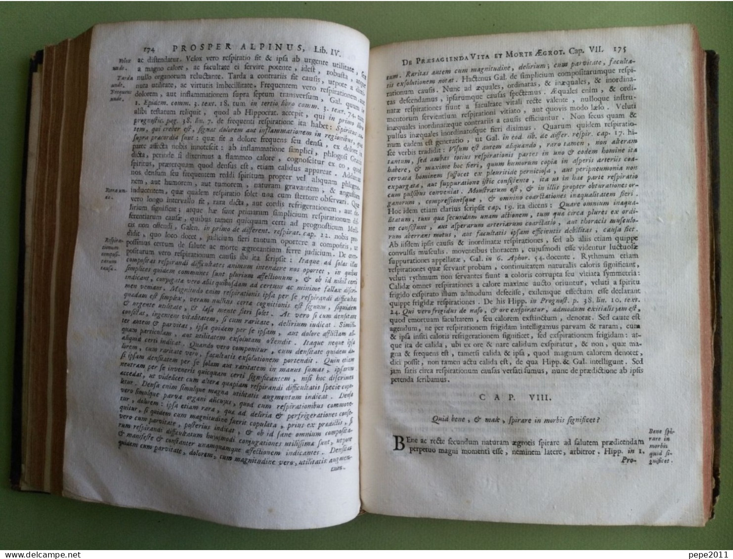 Médecine - PROSPERI ALPINI de PRÆSAGIENDA VITA et MORTE ÆGROTANTIUM - HIERONYMI FRACASTORII - 1735