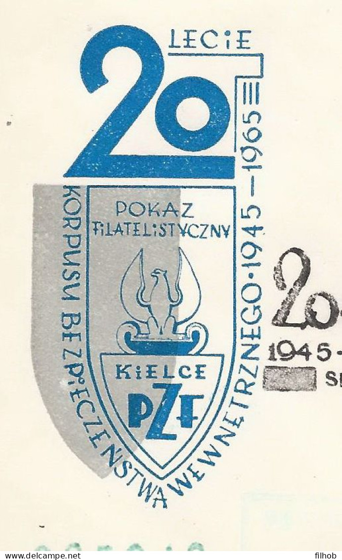 Poland Post - Helicopter PŚM.1965.kie.01 (error): Kielce 20 Years Of The Internal Security Corps (color Offset) - Aviones