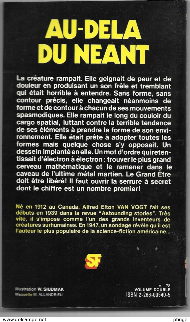 Au-delà Du Neant Par A.E. Van Vogt	- Presses Pocket N°5025 - Presses Pocket