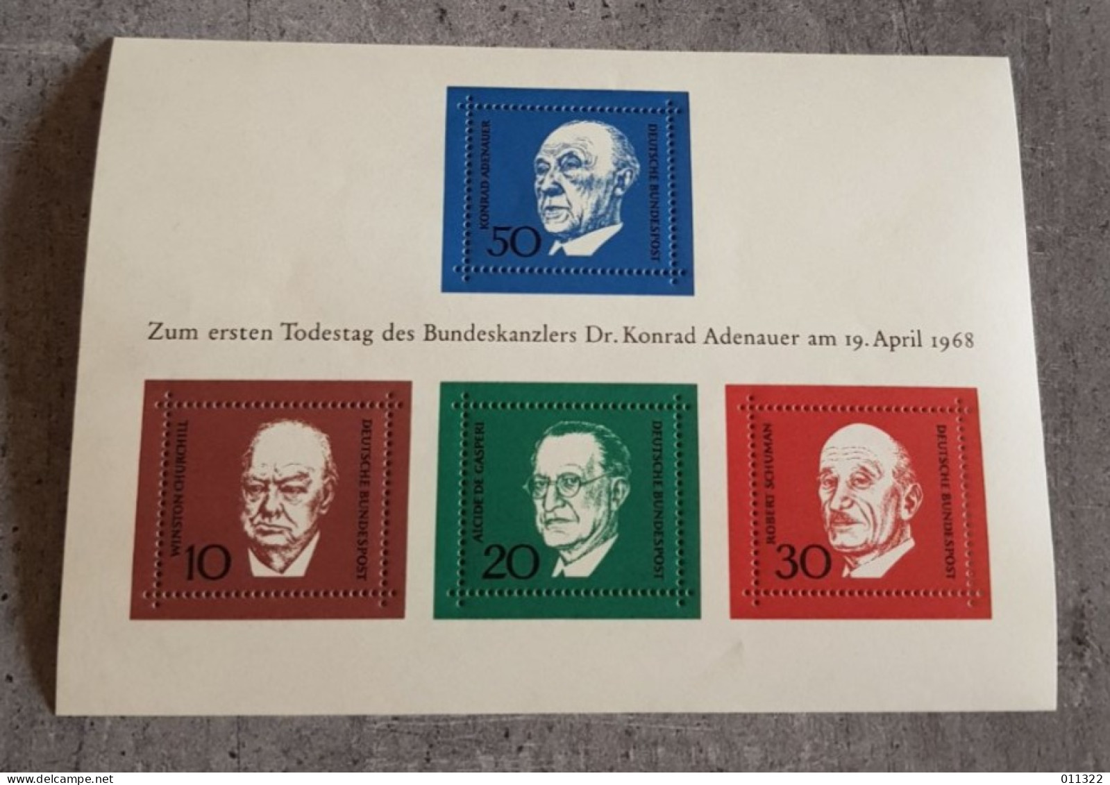 DEUTSCHE BUNDESPOST THE MEMORIAL EDITION OF DR.KONRAD ADENAUER SHEET MNH - Ungebraucht