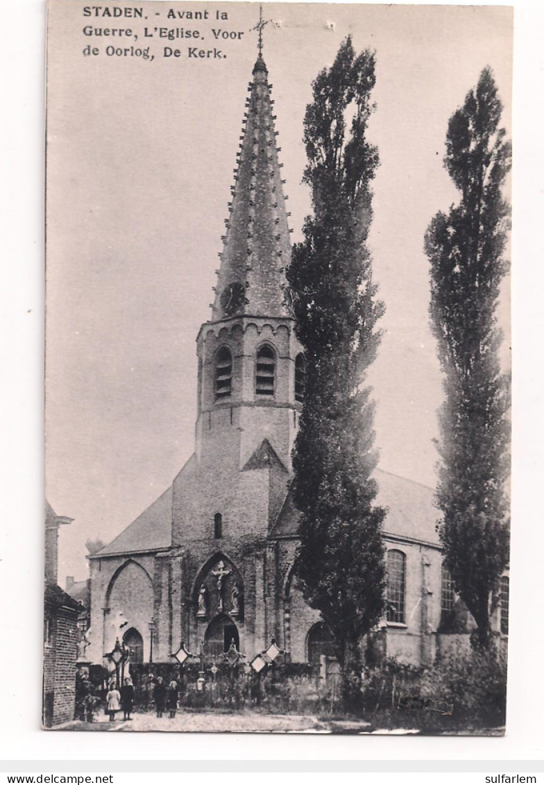 Carte Postale STADEN Eglise Avant La Guerre 14/18 (Photo) - Staden