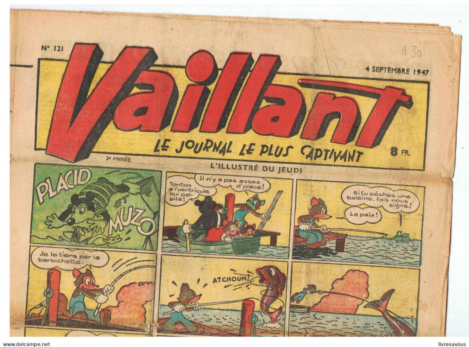 Vaillant N°121 Du 4 Septembre 1947 Le Journal Le Plus Captivant - Vaillant