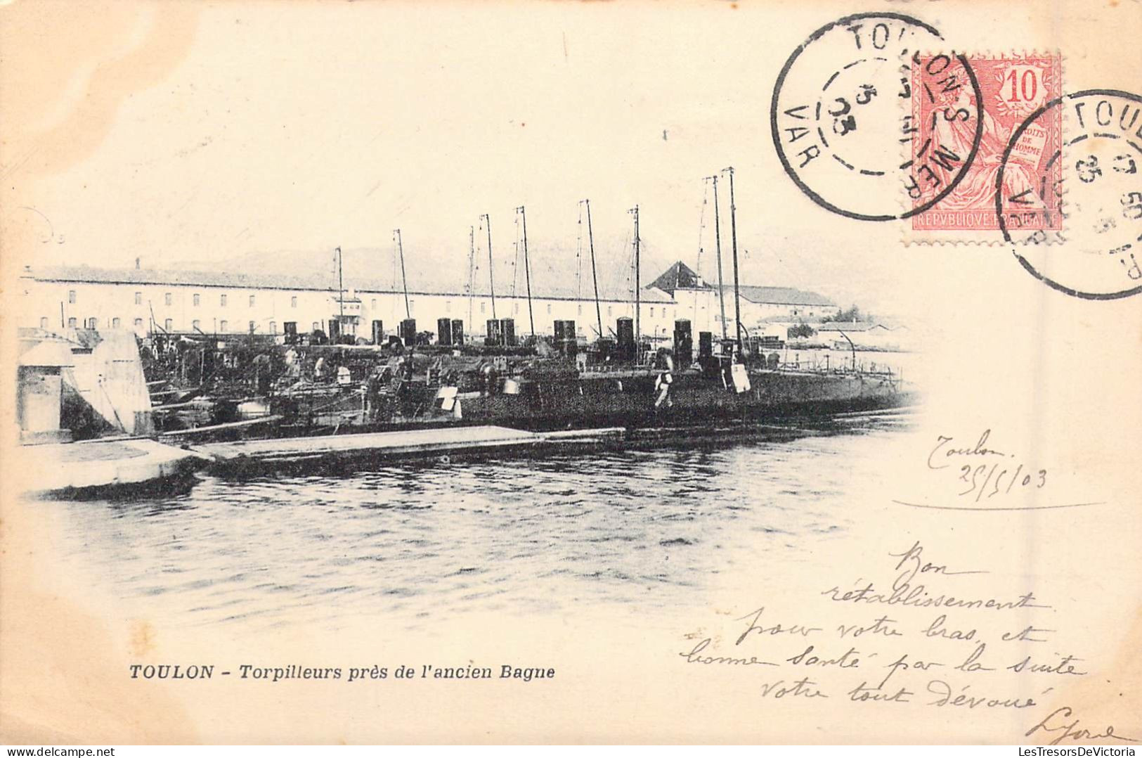 Militaria - Matériel - Torpilleurs Prés De L'ancien Bagne - Toulon -  Carte Postale Ancienne - Ausrüstung