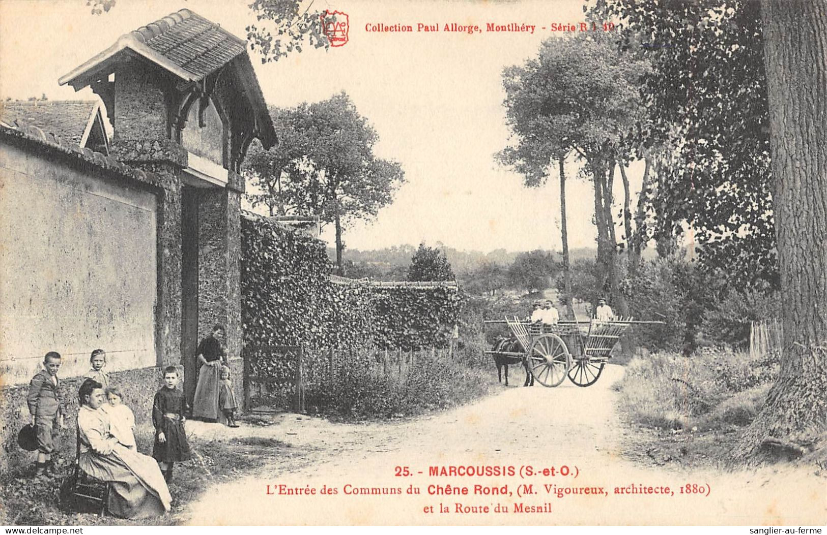 CPA 91 MARCOUSSIS / ENTREE DES COMMUNS DU CHENE ROND / ROUTE DU MESNIL / ATTELAGE - Sonstige & Ohne Zuordnung