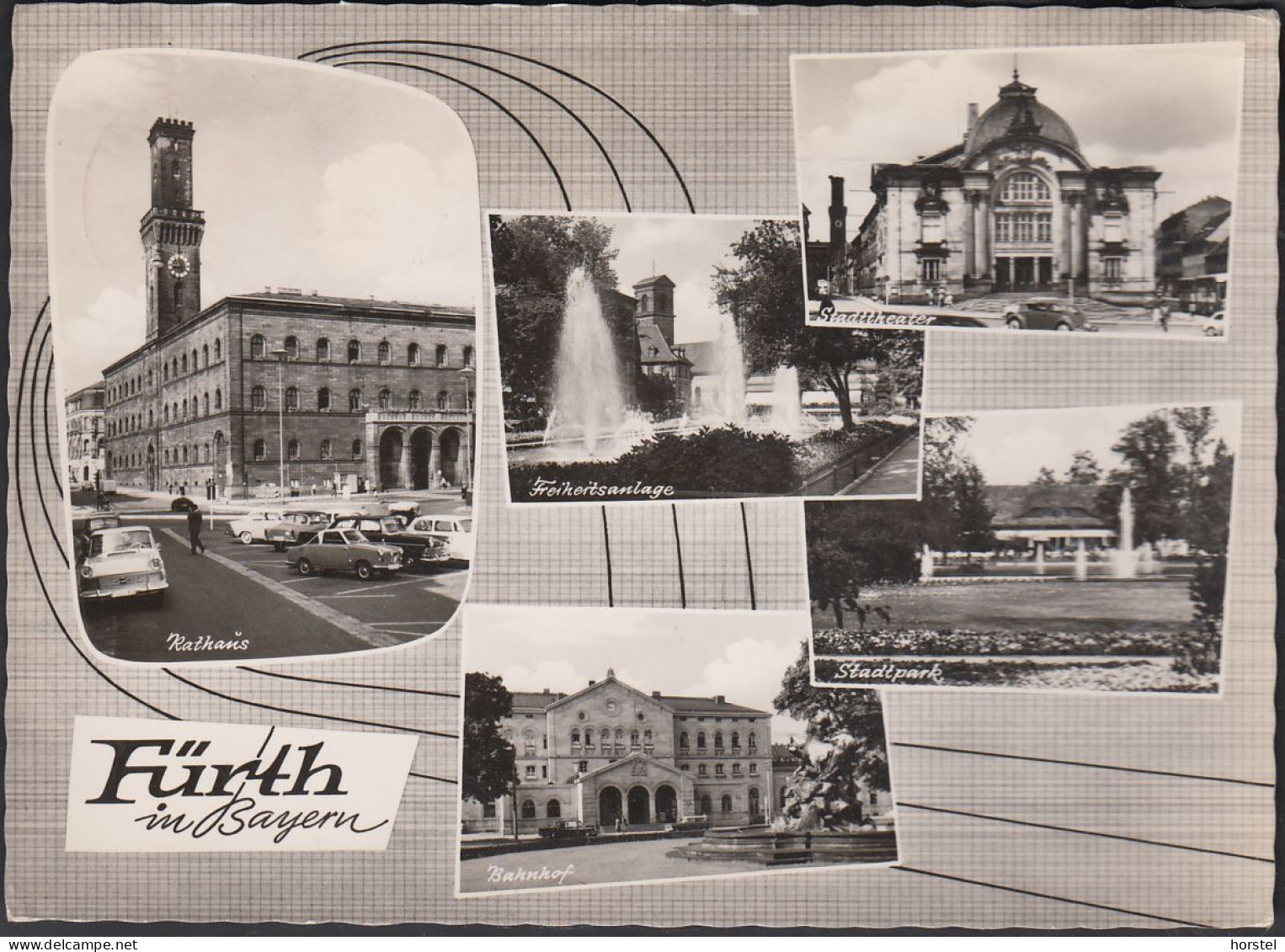 D-90762 Fürth - Alte Ansichten - Bahnhof - Railway Station - Cars - Goggomobil - Opel Rekord - Glas - Nice Stamp 1962 - Fuerth