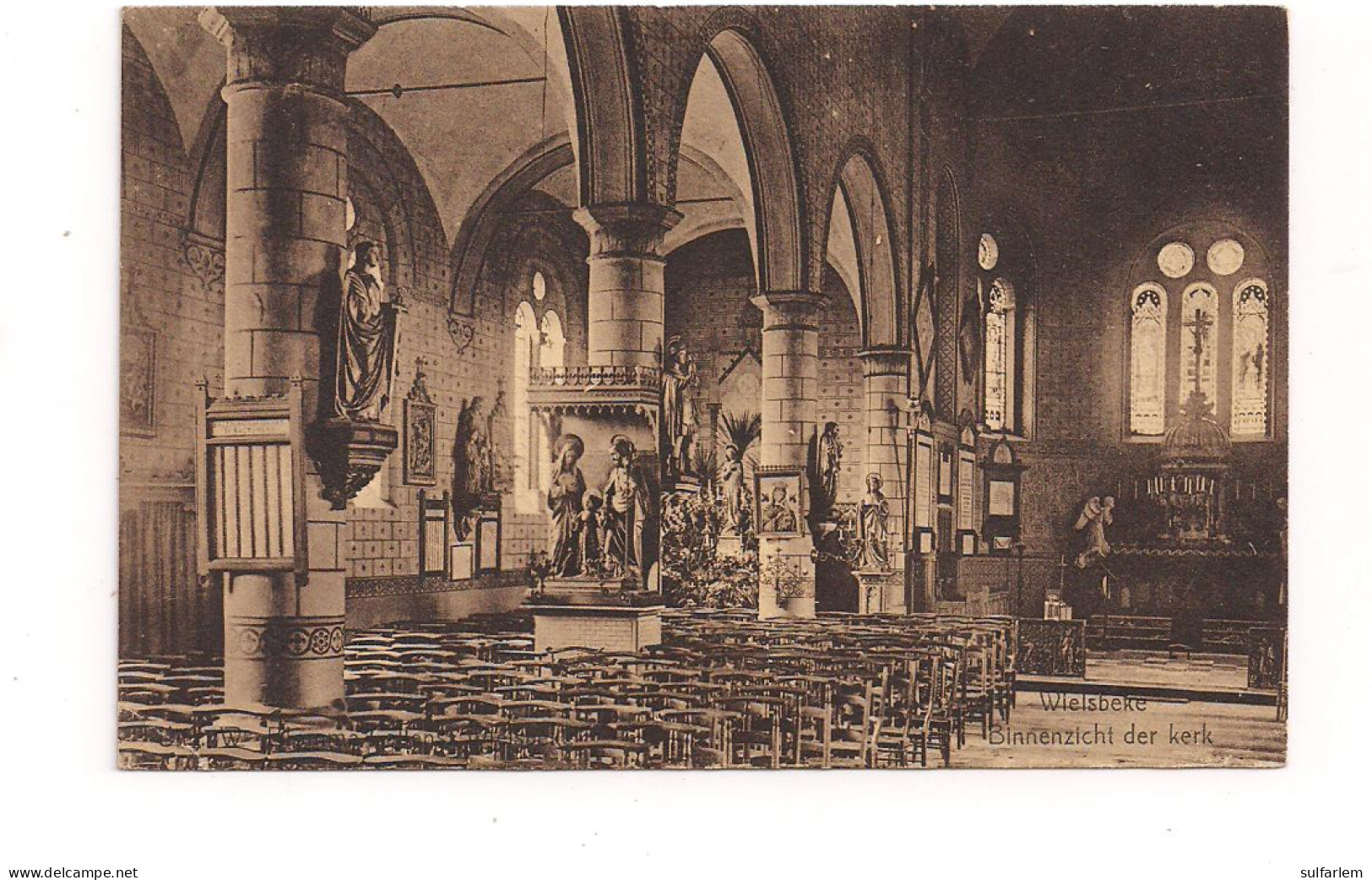 Carte Postale WIELSBEKE. Binnenzicht Der Kerk. - Wielsbeke