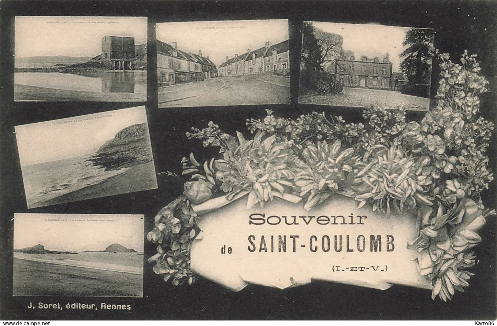 St Coulomb * Souvenir De La Commune * Cpa 5 Vues - Saint-Coulomb