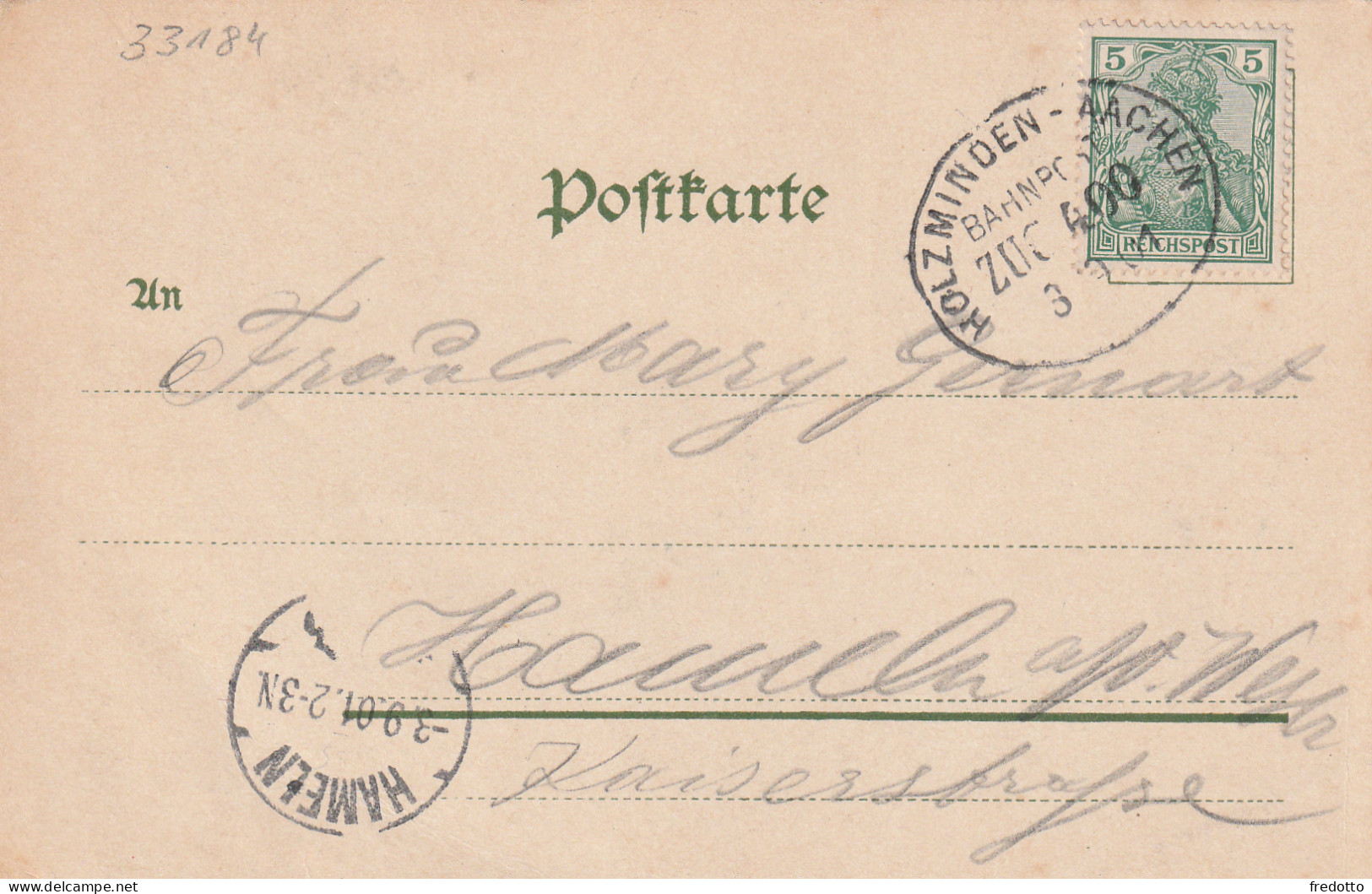 Altenbeken - Bahnhof--1901-Bahnpoststempel-Holzminden-Aachen - Altenbeken