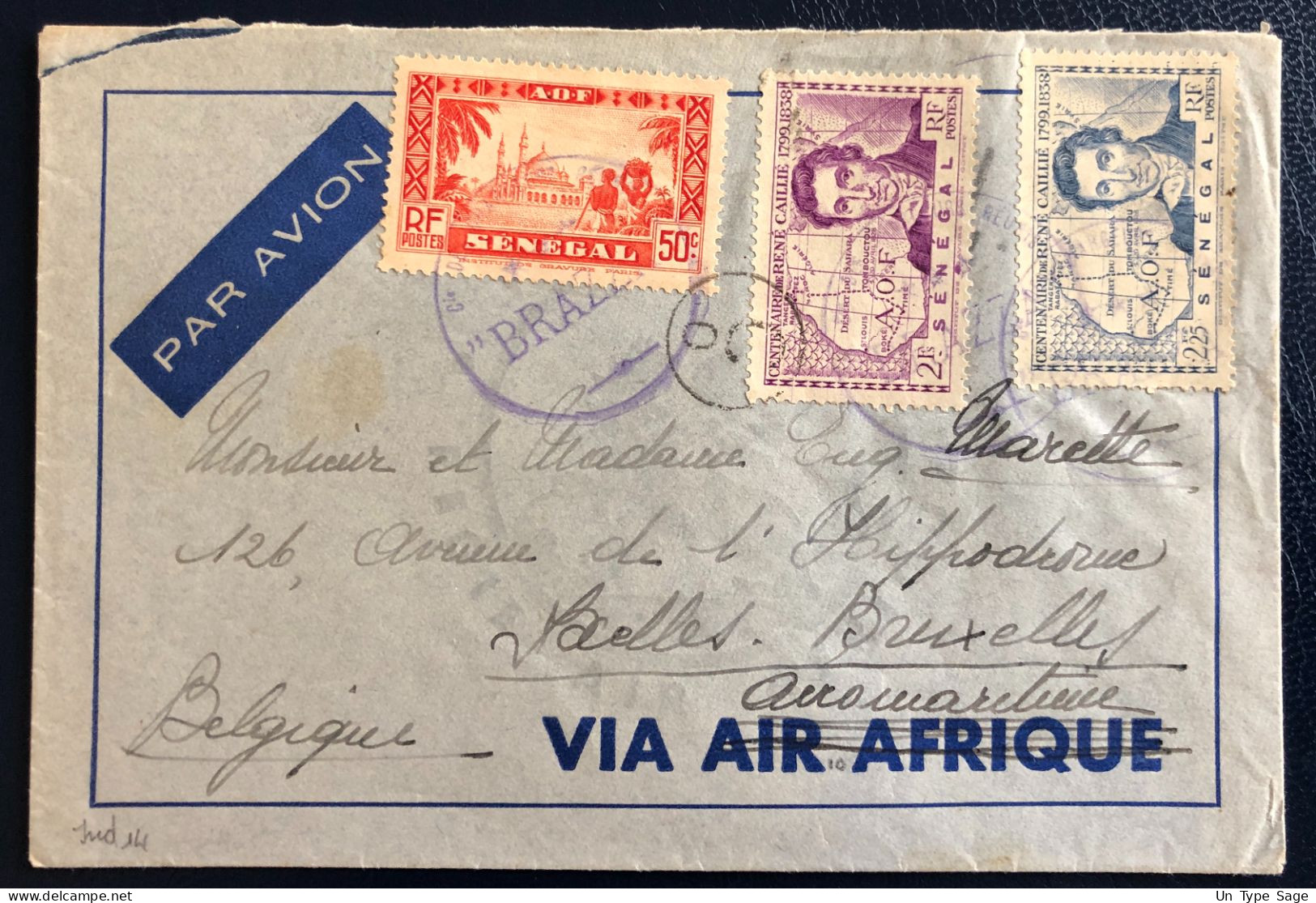 Sénégal, Divers Sur Enveloppe, Cachet Paquebot BRAZZA, Dernier Voyage - (B4686) - Brieven En Documenten