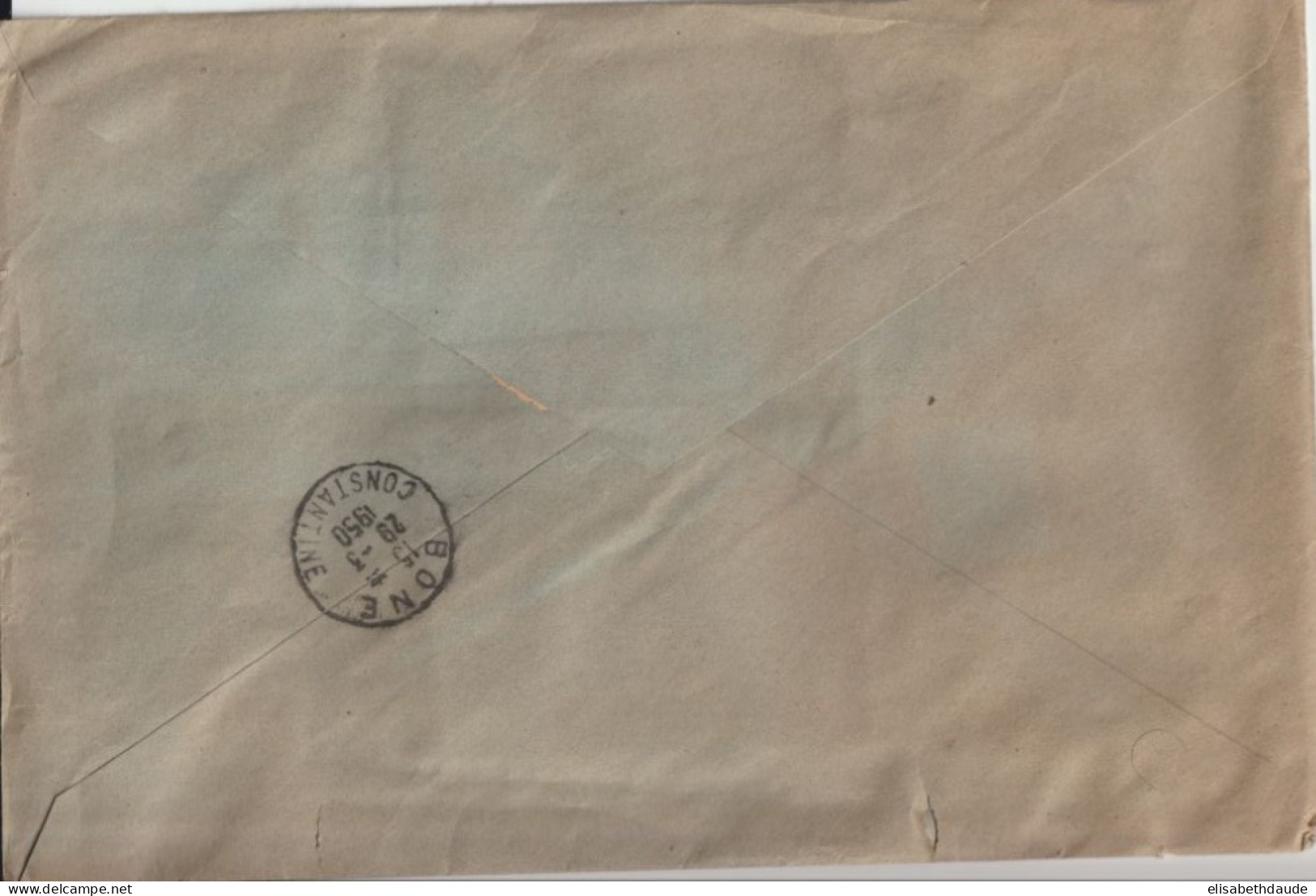 1950 - ALGERIE - TAXE ! ENVELOPPE De CONSTANTINE => SERVICE DOMMAGES De GUERRE De BONE - Cartas & Documentos