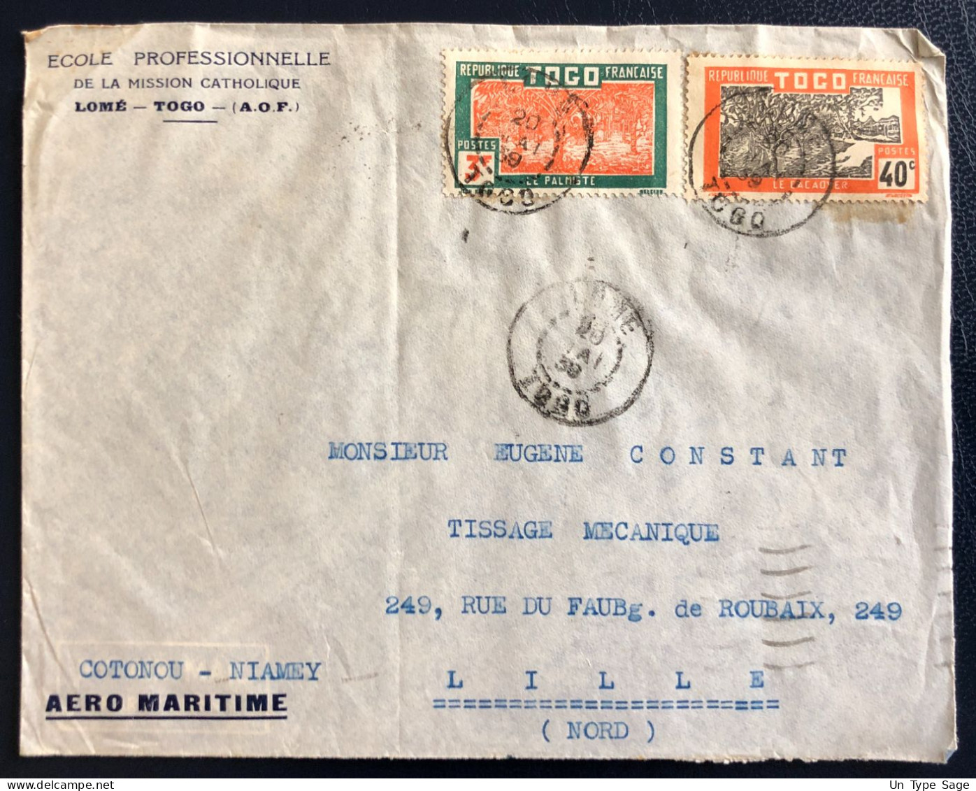 TOGO, Divers Sur Enveloppe TAD LOME 20.5.1939, Pour La France - (B4692) - Storia Postale