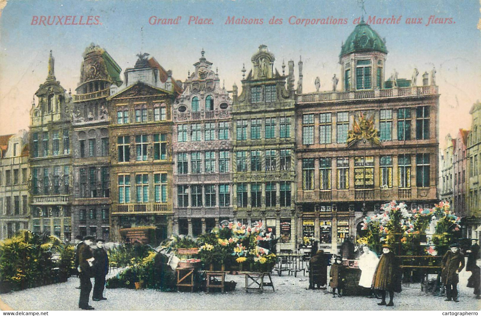 Belgium Bruxelles Grand Place Maisons Des Corporations Et Marche Aux Fleurs - Markets
