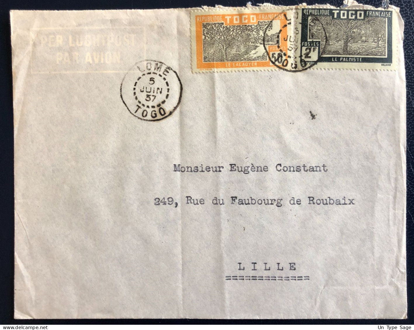 Togo, Divers Sur Enveloppe, TAD LOME 5.6.1937 - (B4694) - Briefe U. Dokumente